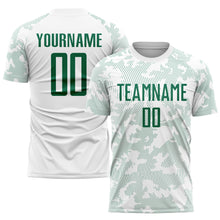 Load image into Gallery viewer, Custom White Kelly Green Sublimation Soccer Uniform Jersey