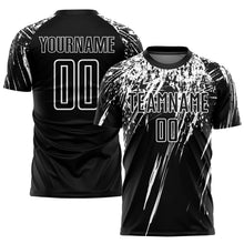 Load image into Gallery viewer, Custom Black White Sublimation Soccer Uniform Jersey
