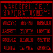 Load image into Gallery viewer, Custom Black Red-White Sublimation Soccer Uniform Jersey