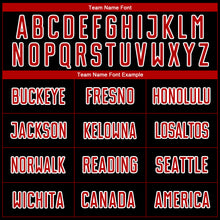 Load image into Gallery viewer, Custom Black Red-White Sublimation Soccer Uniform Jersey