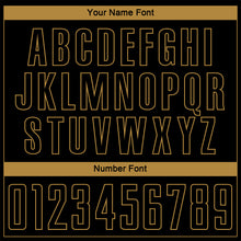 Load image into Gallery viewer, Custom Black Old Gold-Gray Sublimation Soccer Uniform Jersey