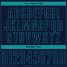 Load image into Gallery viewer, Custom Navy Teal Sublimation Soccer Uniform Jersey