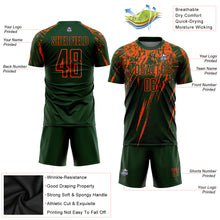 Load image into Gallery viewer, Custom Green Orange Sublimation Soccer Uniform Jersey
