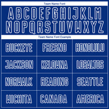 Load image into Gallery viewer, Custom Royal White Sublimation Soccer Uniform Jersey