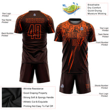 Load image into Gallery viewer, Custom Brown Orange Sublimation Soccer Uniform Jersey