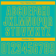 Load image into Gallery viewer, Custom Aqua Gold Sublimation Soccer Uniform Jersey