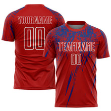 Load image into Gallery viewer, Custom Red Royal-White Sublimation Soccer Uniform Jersey
