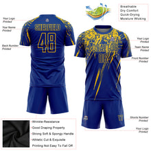 Load image into Gallery viewer, Custom Royal Yellow Sublimation Soccer Uniform Jersey