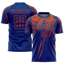 Load image into Gallery viewer, Custom Royal Orange Sublimation Soccer Uniform Jersey