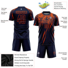 Load image into Gallery viewer, Custom Navy Orange Sublimation Soccer Uniform Jersey