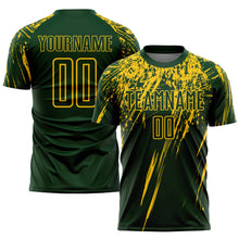 Load image into Gallery viewer, Custom Green Yellow Sublimation Soccer Uniform Jersey