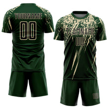 Load image into Gallery viewer, Custom Green Black-Cream Sublimation Soccer Uniform Jersey