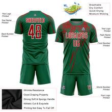 Load image into Gallery viewer, Custom Kelly Green Red-White Sublimation Soccer Uniform Jersey