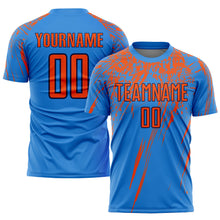 Load image into Gallery viewer, Custom Powder Blue Orange-Navy Sublimation Soccer Uniform Jersey