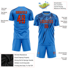 Load image into Gallery viewer, Custom Powder Blue Orange-Navy Sublimation Soccer Uniform Jersey