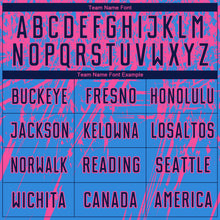 Load image into Gallery viewer, Custom Powder Blue Navy-Pink Sublimation Soccer Uniform Jersey