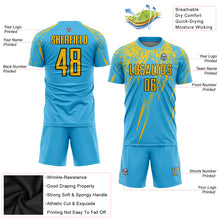 Load image into Gallery viewer, Custom Sky Blue Yellow-Black Sublimation Soccer Uniform Jersey