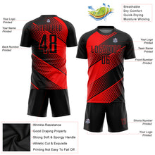 Load image into Gallery viewer, Custom Red Black Sublimation Soccer Uniform Jersey