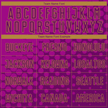 Load image into Gallery viewer, Custom Deep Pink Purple-Old Gold Sublimation Soccer Uniform Jersey
