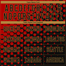 Load image into Gallery viewer, Custom Red Black-Old Gold Sublimation Soccer Uniform Jersey