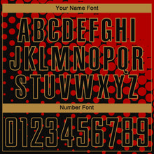 Load image into Gallery viewer, Custom Red Black-Old Gold Sublimation Soccer Uniform Jersey