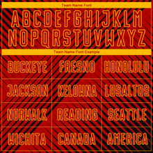 Load image into Gallery viewer, Custom Red Black-Yellow Sublimation Soccer Uniform Jersey