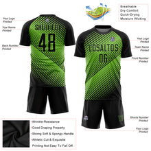 Load image into Gallery viewer, Custom Neon Green Black Sublimation Soccer Uniform Jersey