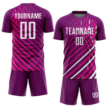 Load image into Gallery viewer, Custom Pink White-Crimson Sublimation Soccer Uniform Jersey