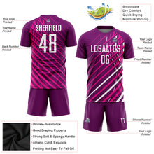 Load image into Gallery viewer, Custom Pink White-Crimson Sublimation Soccer Uniform Jersey