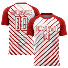 Load image into Gallery viewer, Custom Red White Sublimation Soccer Uniform Jersey