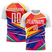 Load image into Gallery viewer, Custom Figure White-Red Sublimation Soccer Uniform Jersey
