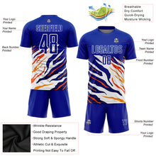 Load image into Gallery viewer, Custom Royal Yellow-Red Sublimation Soccer Uniform Jersey