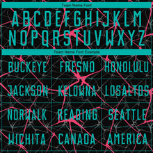 Load image into Gallery viewer, Custom Black Aqua-Neon Pink Sublimation Soccer Uniform Jersey