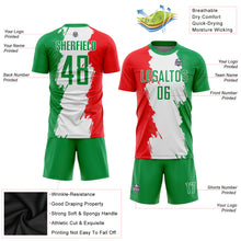 Load image into Gallery viewer, Custom Grass Green Red-White Sublimation Mexico Soccer Uniform Jersey