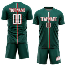 Load image into Gallery viewer, Custom Green White-Red Sublimation Mexico Soccer Uniform Jersey