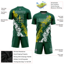 Load image into Gallery viewer, Custom Green Yellow-White Sublimation Soccer Uniform Jersey