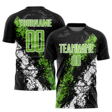Load image into Gallery viewer, Custom Black Neon Green-White Sublimation Soccer Uniform Jersey