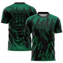 Load image into Gallery viewer, Custom Kelly Green Black Sublimation Soccer Uniform Jersey