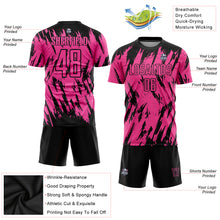 Load image into Gallery viewer, Custom Pink Black Sublimation Soccer Uniform Jersey