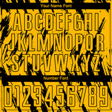 Load image into Gallery viewer, Custom Gold Black Sublimation Soccer Uniform Jersey