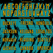 Load image into Gallery viewer, Custom Teal Gold Black Sublimation Soccer Uniform Jersey