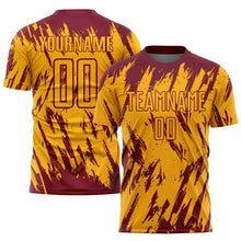Load image into Gallery viewer, Custom Gold Crimson Sublimation Soccer Uniform Jersey