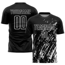 Load image into Gallery viewer, Custom Black White Sublimation Soccer Uniform Jersey