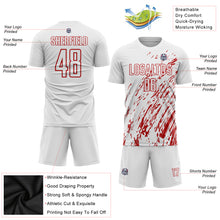 Load image into Gallery viewer, Custom White Red Sublimation Soccer Uniform Jersey