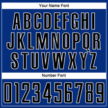 Load image into Gallery viewer, Custom Royal Black-White Sublimation Soccer Uniform Jersey