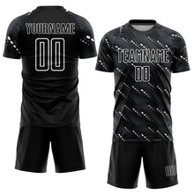 Load image into Gallery viewer, Custom Black White Sublimation Soccer Uniform Jersey