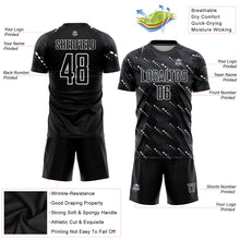 Load image into Gallery viewer, Custom Black White Sublimation Soccer Uniform Jersey