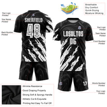 Load image into Gallery viewer, Custom Black White Sublimation Soccer Uniform Jersey