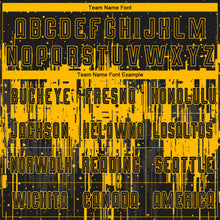 Load image into Gallery viewer, Custom Gold Black Sublimation Soccer Uniform Jersey