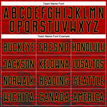 Load image into Gallery viewer, Custom Red Black-Old Gold Sublimation Soccer Uniform Jersey